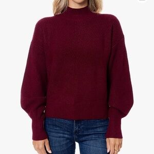 Elodie Women's Mock Neck Puff Sleeve Sweater